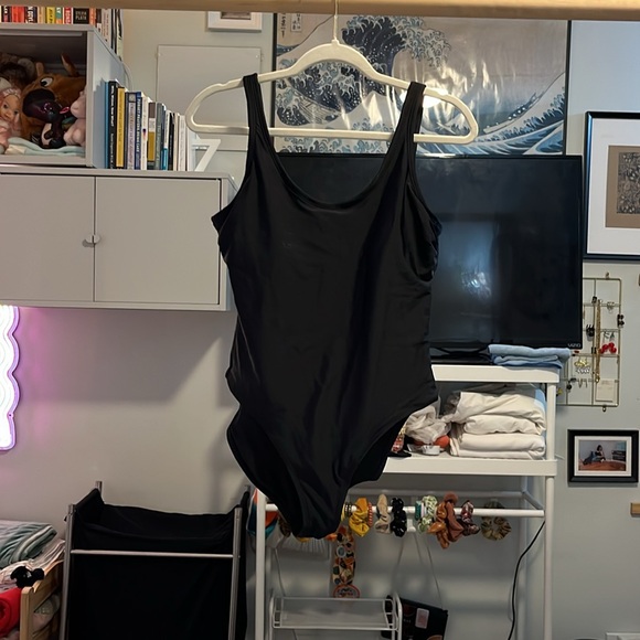Simple black one-piece swimsuit xhilaration brand from Target - Picture 3 of 4